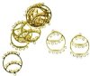 5 Pairs of 35x33mm Round Chandelier Gold Earrings
